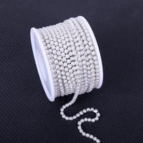 Weichen Claw Chain Pearl Encryption Chain, Gold And Silver Bottom Dense Claw Chain Diy Clothing Jewelry Accessories Batch SS6- (5 yards/bag)