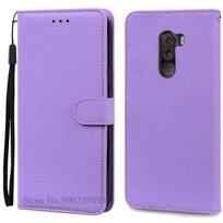 Dėklas Xiaomi Pocophone F1, smūgiams atsparus piniginės tipo atverčiamas dėklas Poco F1 dangtelis, Xiaomi Mi Poco telefono F1 Poko F1 PocoF1 telefono dėklai Pocophone F1-Poco F1 šviesiai violetinė spalva