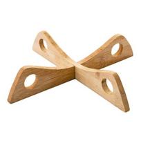 Bamboo Pot Holder Heat-Resistant Cross Trivet for Pans Bowls Hot Dishes Natural Wooden Cooling Rack with Hanging Hole