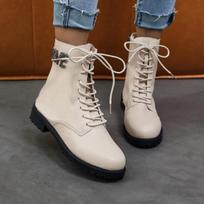 Botas Altas Mujer 2024 New Autumn Low Heel Side Zipper Short Solid Color Round Head Fashion Women Boots 36 smėlis