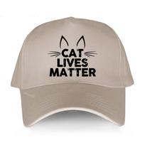 Naujiena Vienspalvės beisbolo kepurės Vyriškos vasarinės Kvėpuojančios golfo kepurės CAT LIVES MATTER Paauglių mados prekės ženklo kepurė Moteriškos laisvalaikio kepurės Adjustable