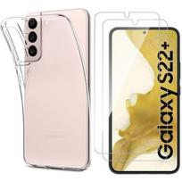 Case for Samsung S22 PLUS 5G and 2 Tempered Glass Screen Protector Phonillico® skaidri