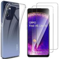 Case for Oppo Find X5 LITE and 2 Tempered Glass Screen Protector Phonillico® skaidri