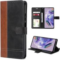 Case for Redmi Note 12 Pro+ - Xiaomi - Two-tone Brown-Black - Synthetic Leather - Card Slots - Flexible
