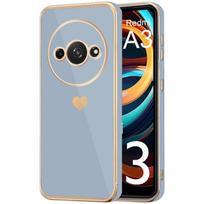 Coque - E.F.CONNECTION - pour Xiaomi Redmi A3 - Motif Cœur - Luxe - Résistante aux rayures