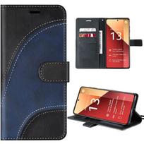 Case for Xiaomi Redmi Note 13 Pro 4G - E.F.Connection - Shockproof Leather Effect - Two-tone Navy Blue-Black - Semi-rigid