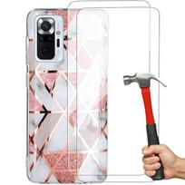 Case for Redmi Note 10Pro 4G(6.67 ) +Tempered Glass Slim Design, Shock and Scratch Resistant Tpu Glossy Smooth Finish Pink