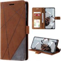 Case for Xiaomi 12T - 12T Pro Magnetic Closure Elegant Leather Effect Brown