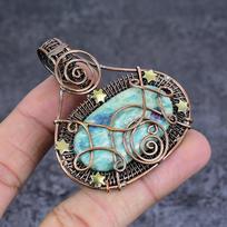 Ruby Fuchsite Handmade Copper Wire Wrap Jewelry Pendant 2.44  B2e91