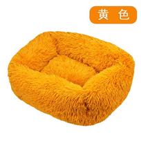 Pet Dog Bed Sleeping Mat Winter Cat Bed Square Dog Beds Soft Fluffy Plush Puppy Cushion for Small Medium Large Dog Accessories 43x35x20cm oranžinė