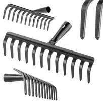 KADAX Leaf Rake Steel Garden Rake Soil Grass Handleless 12 tines