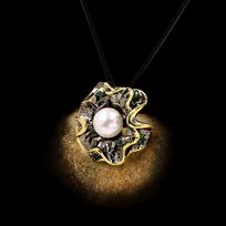 New Jewelry Style for Women Long Freshwater Pearl Black Gold Two color Internet Celebrity Personality Rough Stone Pendant Temperament Necklace