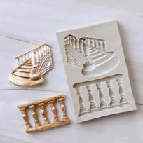 Staircase Railing Silicone Molds Cake Border Fondant Mold DIY Party Cake Decorating Tools Candy Clay Chocolate Gumpaste Mold