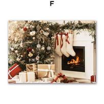 Christmas Tree Red Car Gift Flowers Wall Art Canvas Painting Nordic Posters And Prints Wall Pictures For Living Room Home Decor 21cm×30cm NoFrame
