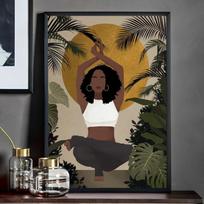 Fashion Black Girl SelfAdhesive Art Poster  Aesthetic Wall Decor Whitepaper Prints Stylish Home Decoration Artwork 21cm×30cm NoFrame