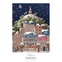 Vesoul 4 Seasons Posters Haute-Saône Franche-Comté Travel Landscape Canvas Painting Wall Art for Living Room Home Decoration 21cm×30cm NoFrame