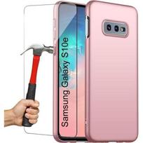 Blue Case for Samsung Galaxy S10e with 2 Scratch-Resistant Tempered Glasses Ultra Slim Shockproof rožinė