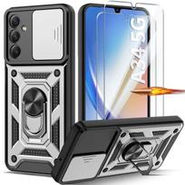 Protective case for Samsung Galaxy A34 5G - BOOLING - Rigid - Shockproof - Anti-Scratch - Silver sidabras