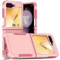 Case for Samsung Galaxy Z Flip 6 - Hybrid PC+Silicone Protection Anti-Scratch Shockproof Pink