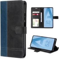 Case for Samsung Galaxy A52s A52 4G-5G Scratch Protection PU Leather - Navy Blue-Black mėlyna