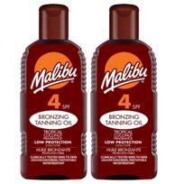 Malibu Tanning Oil Suntan Oil SPF4 200ml x2pcs