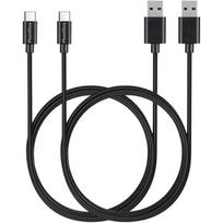Lot of 2 cables for Astell &; Kern A&;futura SE100/SE200/SE100 M.Chat/A&;norma SR25 - Black USB-C Cable 1 Meter Phonillico juoda