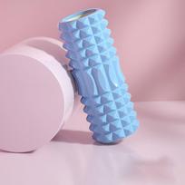 Tarptautinis raumenų atpalaidavimo putų volelis blauzdų formavimui, jogai ir kūno masažui Medium Foam Roller - Sky Blue
