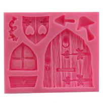 Cabin Door Window Silicone Mold Fondant Cake Decorative Baking Tool MIT