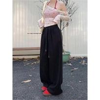 Lazy Style Loose Draped Wide-leg Casual Pants for Women's Spring and Autumn New High-waist Straight-leg Pants Floor-length Pants S