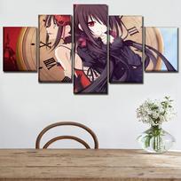 Drobės paveikslai 5 vnt. pasimatymas su gyva siena Menas Namų apdaila Animacija Vaidmenų nuotraukos HD spaudiniai Modulinis plakatas svetainei be rėmelio 20x35cm*2  20x45cm*2  20x55cm*1