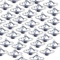 100pcs Antique Silver Saturn Planet Pendants Sparkling Saturn Charms Adornment For Innovative DIY Jewelry And Crafts
