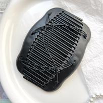 Black Plastic Magic Hair Comb Pearl Elastic Rope Double Row Invisible Fixed Insert Hairpin Tiara Hair Styling Tools for Women juoda