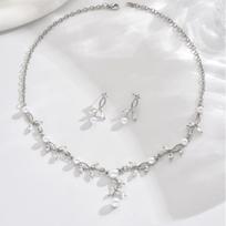 Simulation Pearl Vine Necklace Earrings Wedding Bridal Jewelry Accessories