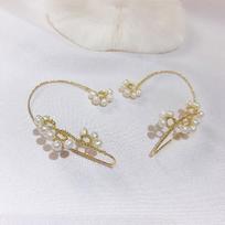 1Pc Women Faux Pearl Flower Non Pierced Hanging Ear Nose Lip Cuff Clip MIT