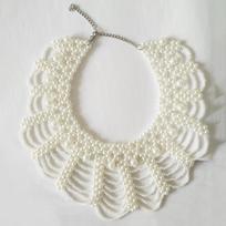 Pearl Necklace  Hollowed Collar Elegant Imitation Statement MIT