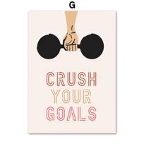 Home Gym Decor Poster, Dumbbell Barbell Fitness Sports Run, Wall Art Canvas Painting, Nordic Prints, Ideal Wall Pictures 21cm×30cm NoFrame white