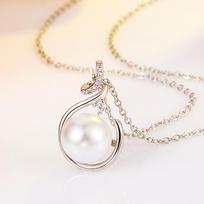 Abs Imitation Pearl Necklace For Women, High-End Sense Bead Necklace Pendant For Mother And Mother-In-Law Birthday Gift Qixi Festival Gift