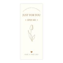 Simplicity, High-end Lines, Tulip Stickers, Airplane Box Sealing Stickers, Gift Box Decorative Stickers, Adhesive Labels Style 1; 50 sheets/bag (15 * 6cm) white