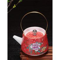 Tiling teapot, pink painted gold tea set, creative single pot tea pot, ceramic tea cup, tasting tea cup tea pot