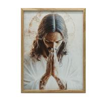 Jezus W Modlitwie - Plakat Religijny Jezus W Modlitwie - Plakat Religijny, 40X50 Cm, Rama Aluminiowa Złota, Papier Matowy 230 Gsm 54