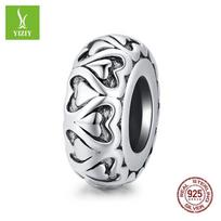 Silver Ziyun Heart-Shaped Lace Silicone Spacer Beads SCC1949 Silver