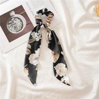 Chiffon Floral Knot Ponytail Headband, Large Intestine Loop Headband, Cross-border Women's Rubber Band Headband One Size juoda