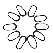 10pcsbag EDC Black Zipper Pulls Cord Rope Clip Buckle For Clothing Bag Accessory