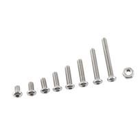M2.5 A2 Stainless Steel Hex Socket Screws Bolt and Hex Nuts Assortment(Button head)