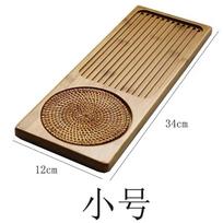Small Size Dry Steeping Tea Tray with Woven Rattan Mats, Natural Bamboo Tea Board, Hotel Serving Tray