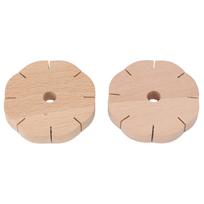 2Pcs Beading Cord Disc Wooden Round DIY Bracelet Braiding Plate Weaving Board Tools