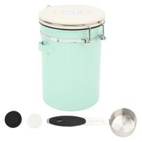 Coffee Canister Mint Green Food Grade Stainless Steel Airtight Coffee Container with Scoop Date 1.8L white