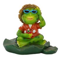 Floating Frog Statue Cute Resin Frog Sculpture Garden Ornament for Outdoor Pond Decoration