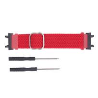 Nylon Elastic Watch Wristband for Amazfit Active Edge A2212 Quick Release Adjustable Stretchy raudona