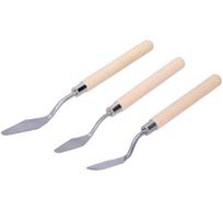 3Pcs Palette Knife Set Wooden Handle Oil Painting Appliance Art Paint Scraper Drawing Tool